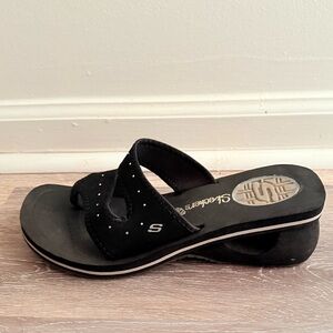 Skechers Black Sparkle Comfort Sandals